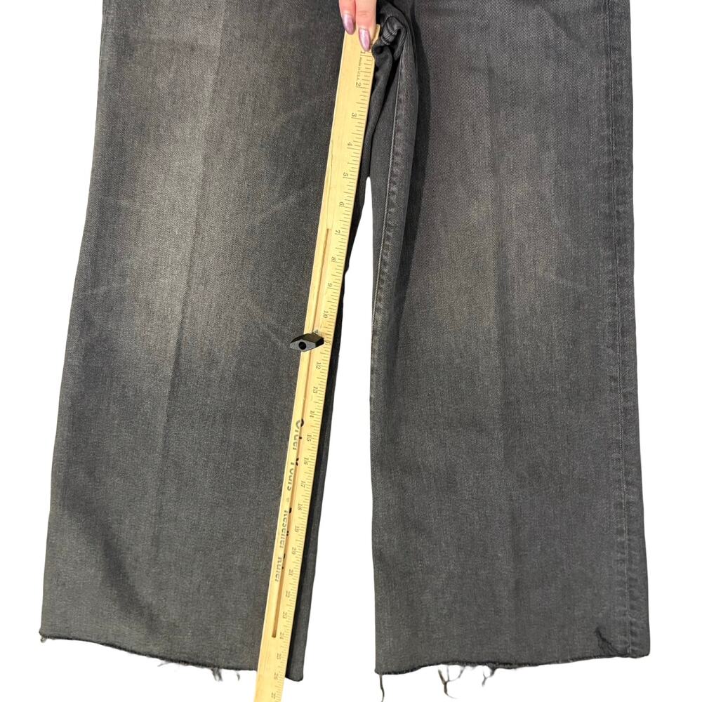 Mother Hustler Roller Ankle Fray Call It A Night Gray Wide Leg Jeans Size 27 NEW - Picture 6 of 12